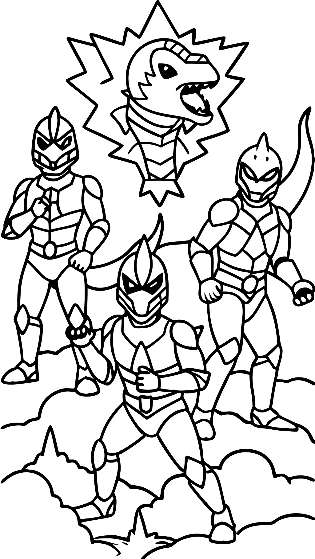 Páginas para colorear de Dino Charge Power Rangers